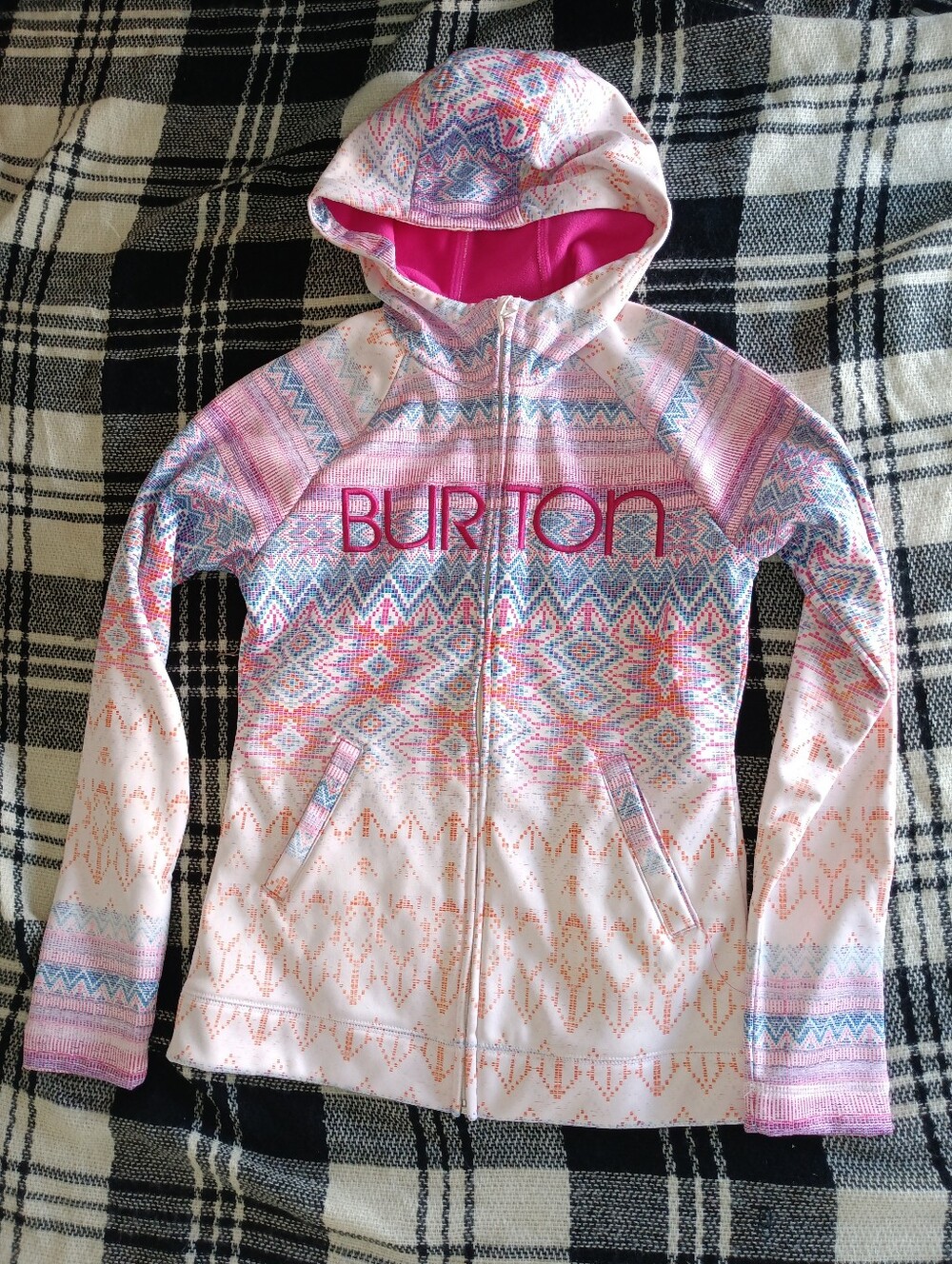 Burton Pink & White Dry ride Hoodie
